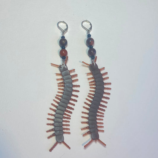 Beaded Centipede Earrings