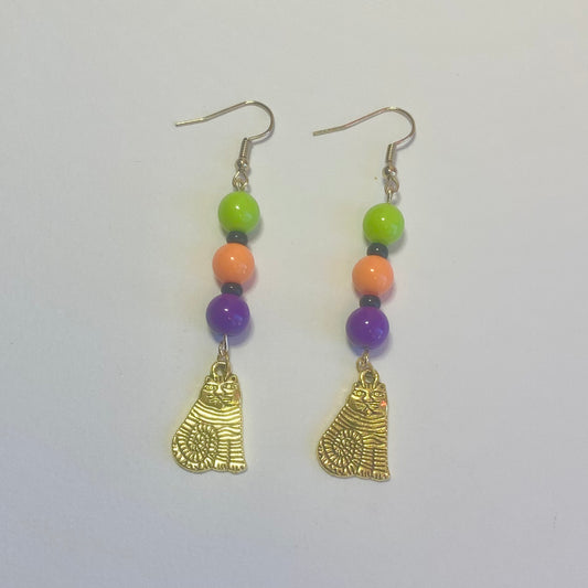 Spooky Color Cat Earrings