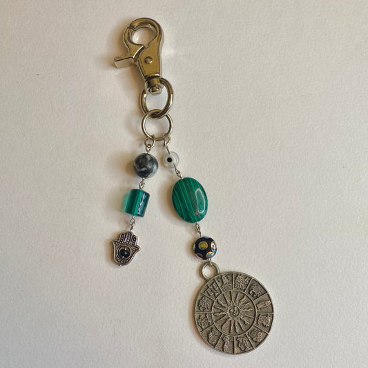 Malachite Zodiac Keychain