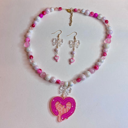 Gory Love Necklace and Earring Set