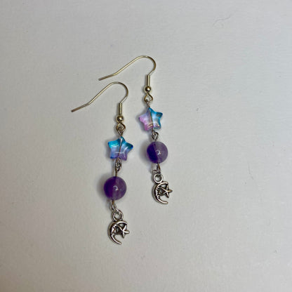 Witchy Amethyst Celestial Earrings