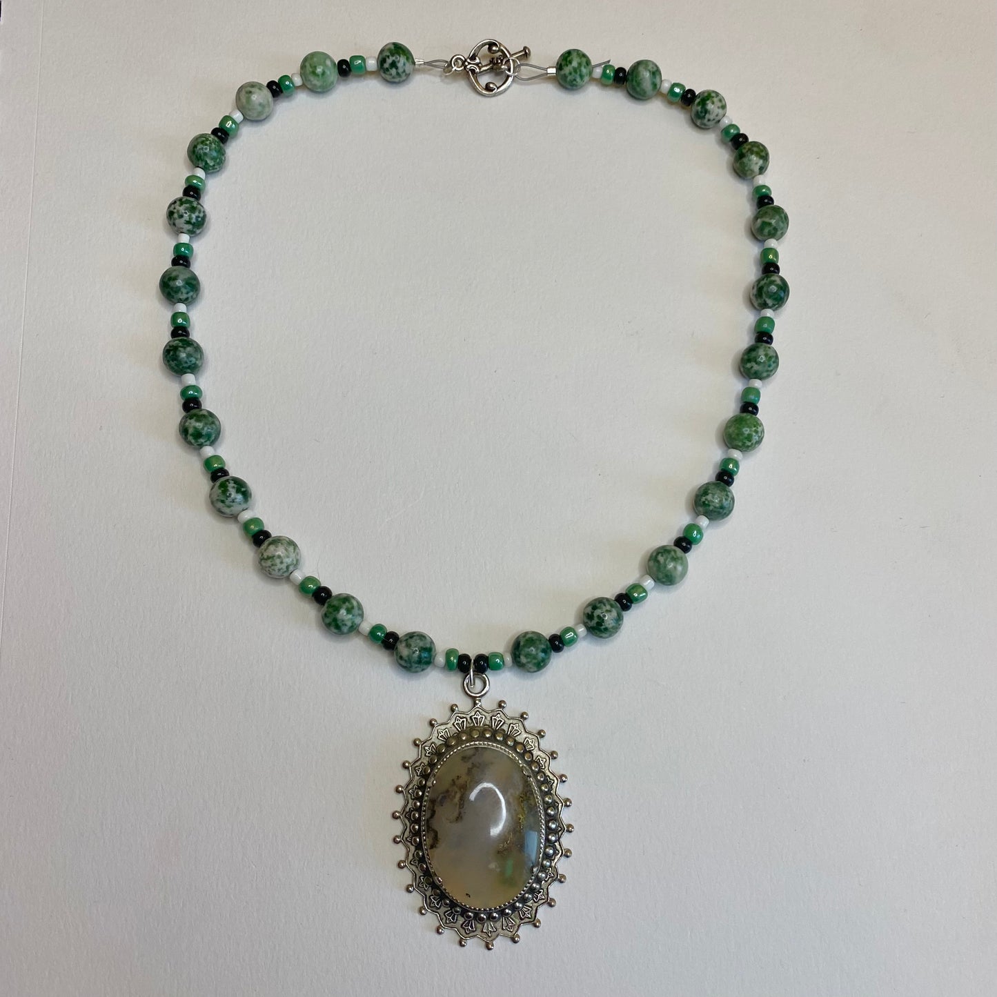 Moss and Tree Agate Necklace